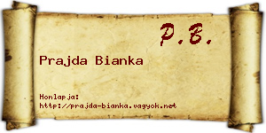 Prajda Bianka névjegykártya